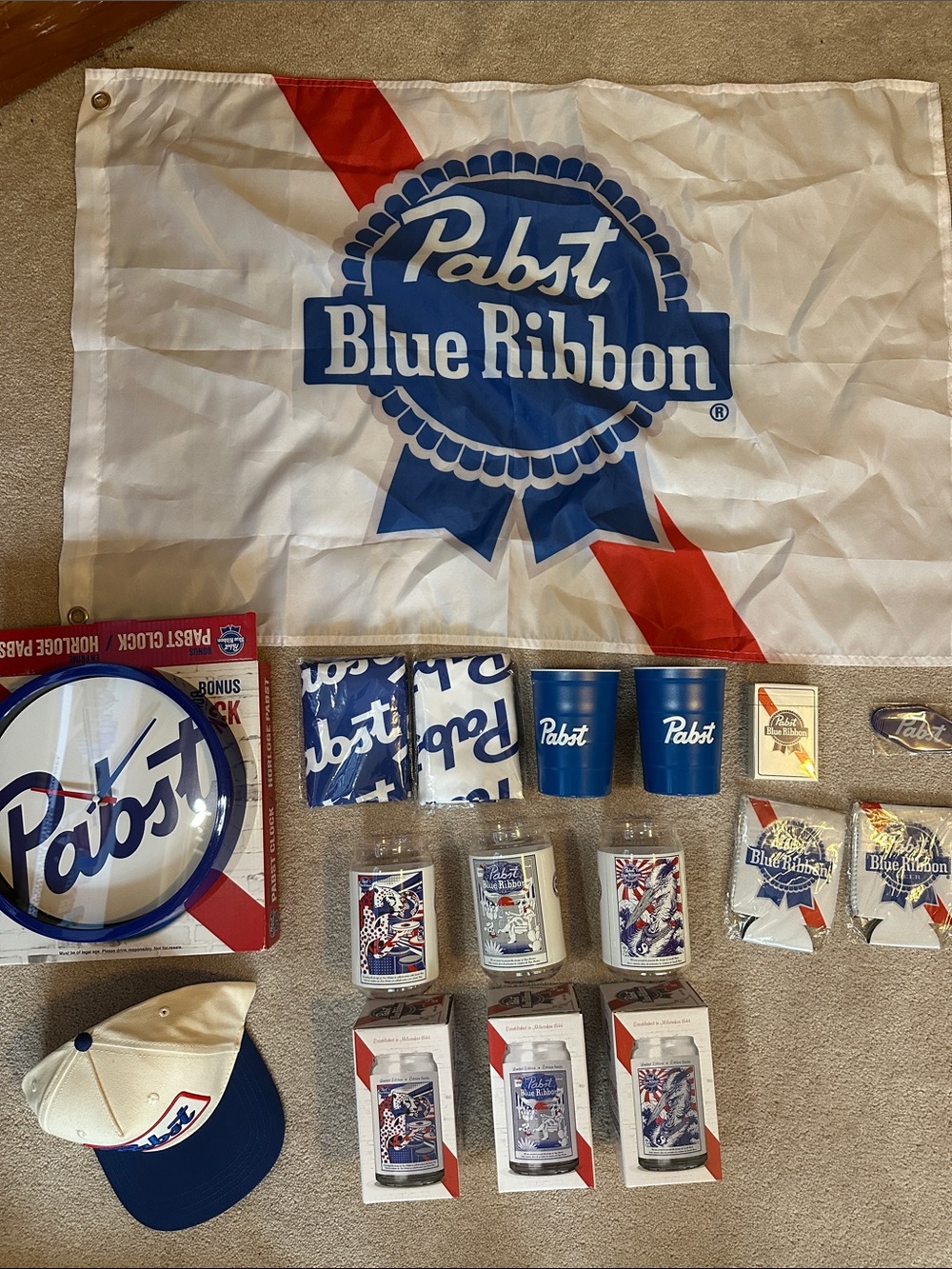 Pabst Blue Ribbon lot of limited edition collectable promotional items